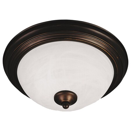 Maxim Three Light Oil Rubbed Bronze Marble Glass Bowl Flush Mount 5842MROI